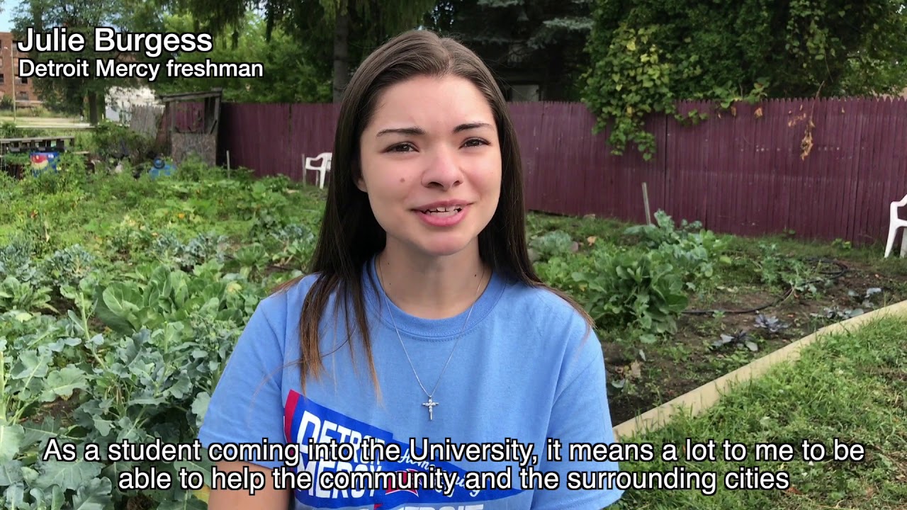Detroit Mercy students enhance Fitzgerald neighborhood and Detroit-area gardens