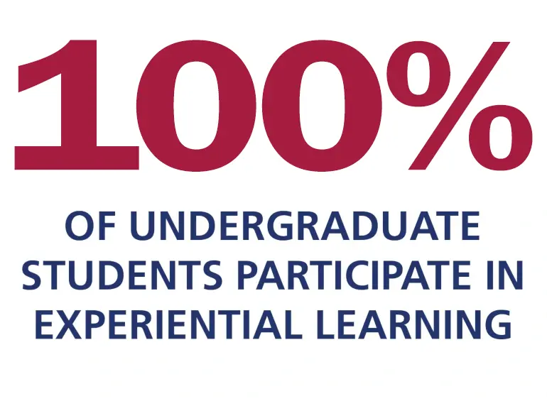 100 percent of undergraduate students participate in experiential learning