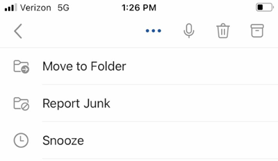iPhone Message Menu