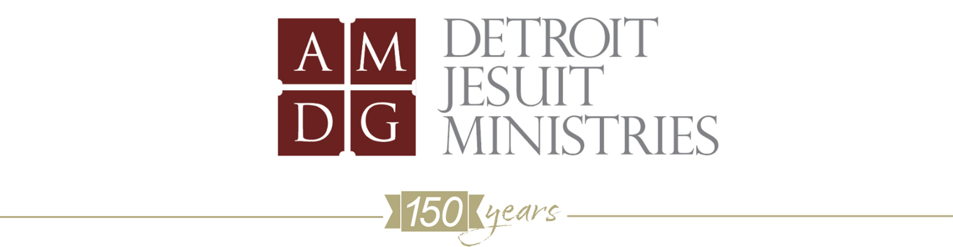 A logo for the 150th anniversary of Jesuit Ministries in Detroit.