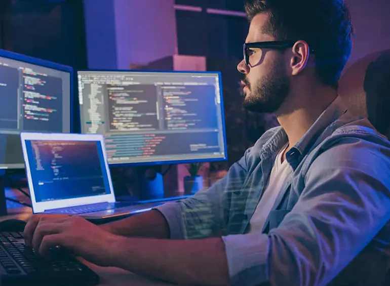 guy at a computer