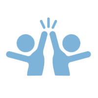 people high fiving icon