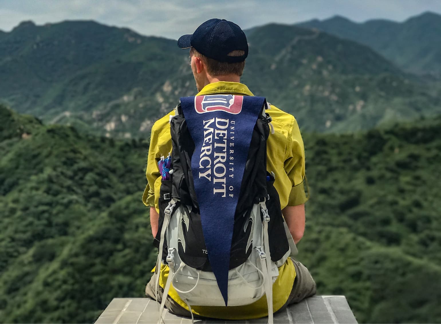 A student studies abroad.
